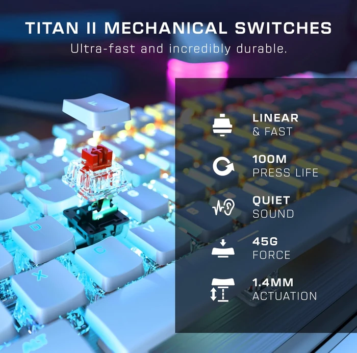 Turtle Beach Vulcan II, weiß, LEDs RGB, TITAN II RED, USB, US