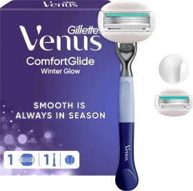 Gillette Venus ComfortGlide Winter Glow Rasierer + 1 Wechselklinge + Duschhalterung