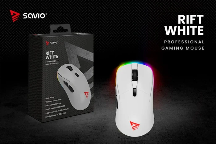 Savio Rift White Gaming Mouse weiß, USB