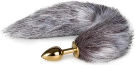 EasyToys Fox Tail Plug grau/gold