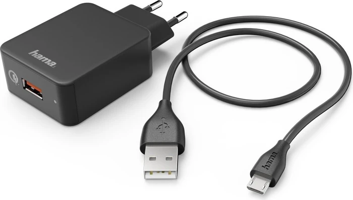Hama Ladeset Micro USB QC 3.0 + USB-C-Kabel 1.5m schwarz
