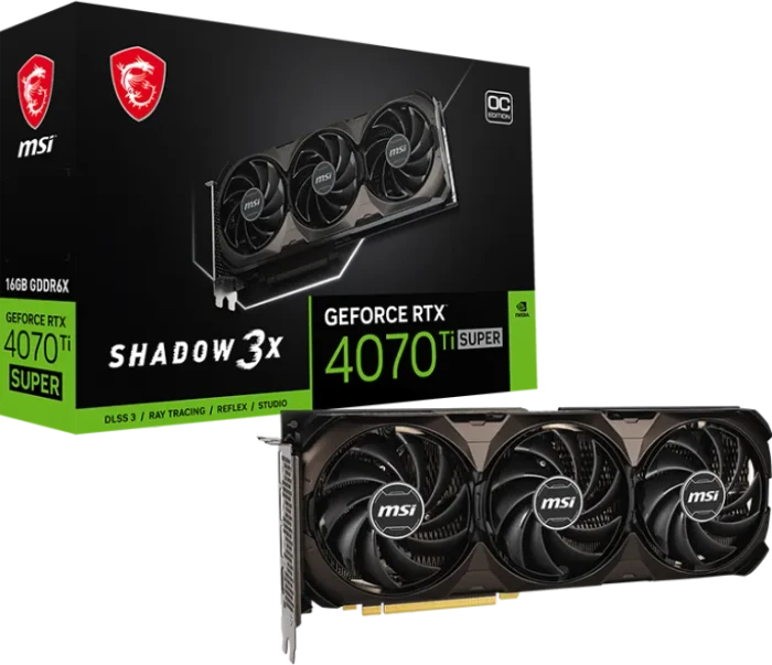 MSI GeForce RTX 4070 Ti SUPER 16G Shadow 3X OC, 16GB GDDR6X, HDMI, 3x DP