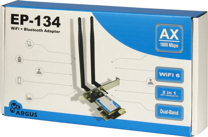 Inter-Tech EP-134, WLAN Adapter, 2.4GHz/5GHz WLAN, AX1800, PCIe x1