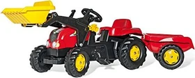 rolly toys rollyKid-X Trettraktor mit Frontlader und Anhänger rot