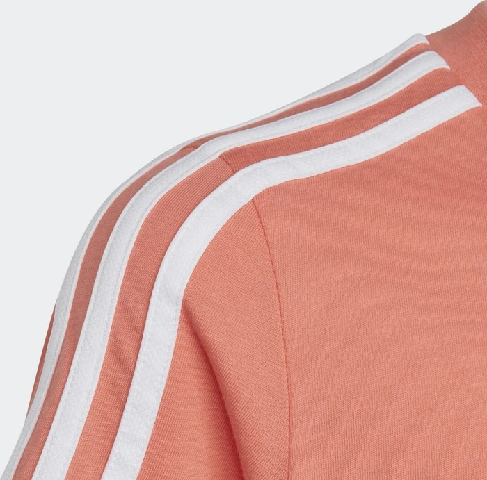adidas Essentials 3-Streifen Cotton T-Shirt kurzarm semi coral fusion/white (Junior)