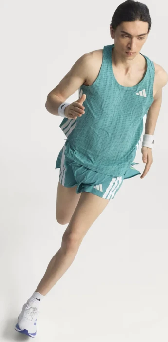 adidas Adizero Singlet Laufshirt ärmellos powder teal/preloved teal (Herren)