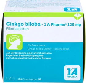 1A Pharma Ginkgo biloba 120mg Filmtabletten, 90 Stück