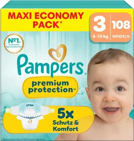 Pampers Premium Protection Gr.3 Einwegwindel, 6-10kg, 108 Stück