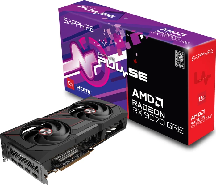 Sapphire Pulse Radeon RX 9070 GRE, 12GB GDDR6, 2x HDMI, 2x DP, lite retail