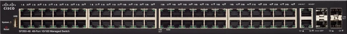 Cisco SF350 Rackmount Managed Switch, 48x RJ-45, 2x SFP, 2x RJ-45/SFP