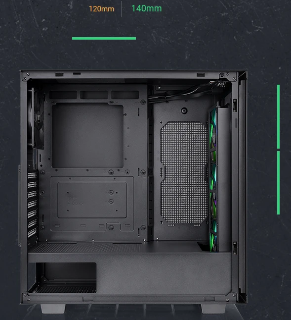 Thermaltake V350 TG ARGB Air, schwarz, Glasfenster