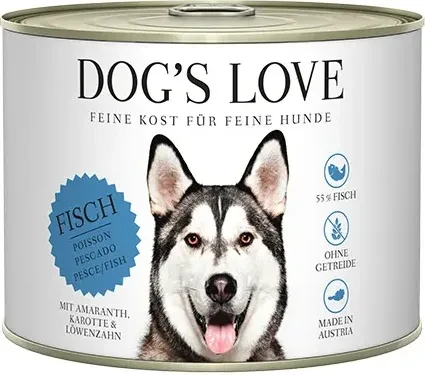 PetCo Dog's Love Classic Fisch mit Amaranth, Karotte und Löwenzahn, 1.20kg (6x 200g)
