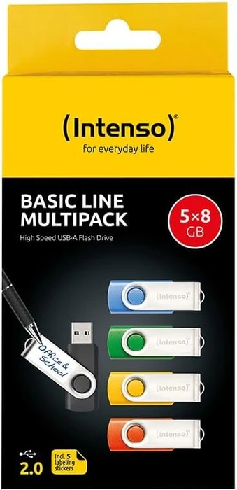 Intenso Basic Line Multipack 8GB, USB-A, USB 2.0, 5er-Pack