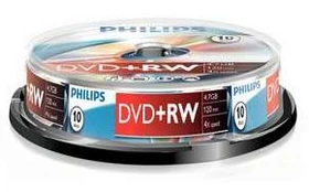 Philips DVD+RW 4.7GB,  10er Pack