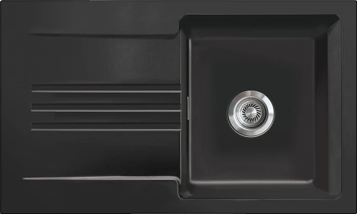 systemceram Kara 85 F Einbau Becken reversibel nero