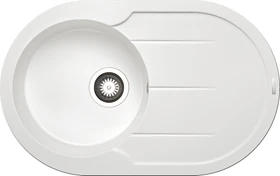 Pyramis Alazia Round (78X49) 1B 1D Einbau Becken reversibel snow