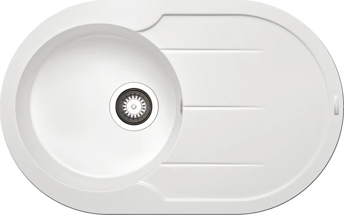 Pyramis Alazia Round (78X49) 1B 1D Einbau Becken reversibel snow