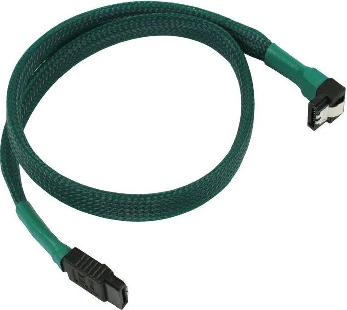 Nanoxia SATA 6Gb/s Kabel grün 0.45m gewinkelt mit Arretierung