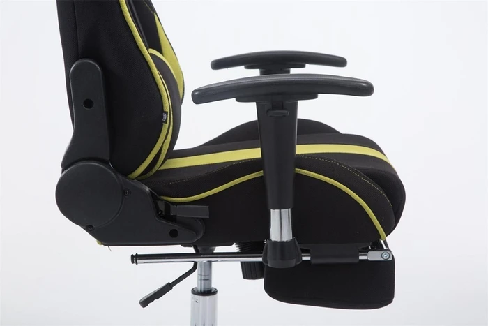 CLP Racing Limit Stoff Gamingstuhl mit Fußstütze, schwarz/grün