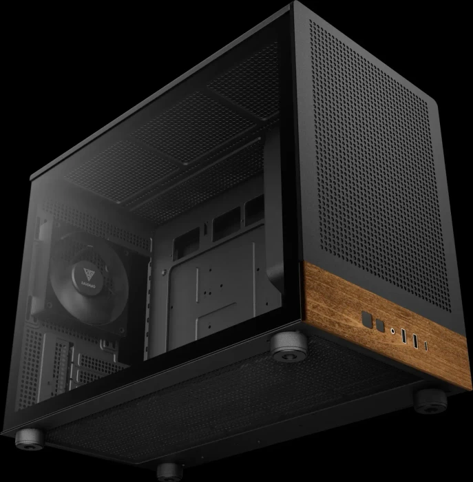 Gamdias Athena M4M Wood Black, Glasfenster