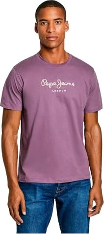 Pepe Jeans Logo Regular Fit T-Shirt kurzarm aubergine purple (Herren)