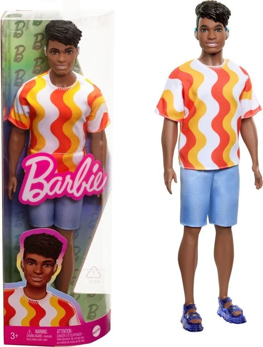 Mattel Barbie - Fashionistas Ken mit rotem und orangenem Hemd