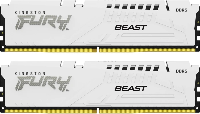 Kingston FURY Beast weiß UDIMM 64GB Kit, DDR5-5200, CL40-40-40, 1RX8