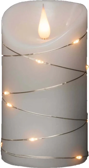Konstsmide Echtwachskerze 13.5cm weiß LED 13x warmweiß, 13 Stück