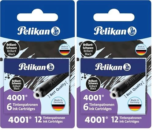 Pelikan 4001 Standard-Tintenpatrone brilliantschwarz, 12er-Pack