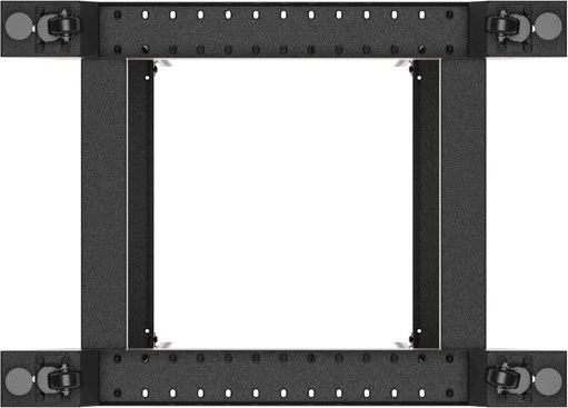 Lanberg Open Rack Series 19" Open Frame Rack 32HE, 4-Pfosten, mit Rollen, Flat Pack, tiefenverstellbar, 430-590mm, RAL 9004, 800mm tief