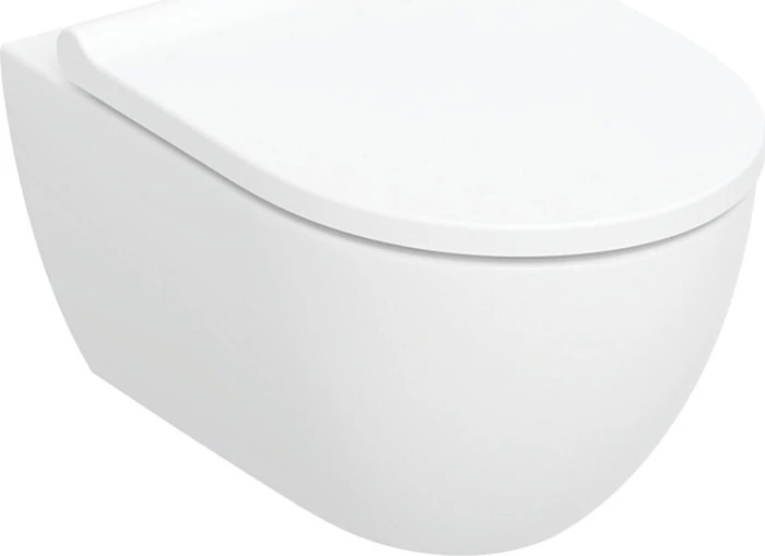 Geberit Acanto Set Wand-WC Tiefspüler, geschlossene Form, TurboFlush, mit WC-Sitz, weiß/KeraTect