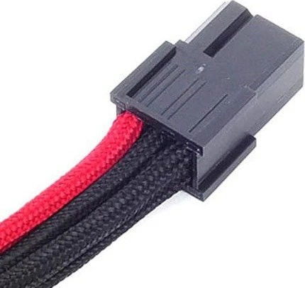 SilverStone PP07-IDE6BR, 6-Pin PCIe Verlängerung 250mm, sleeved schwarz/rot