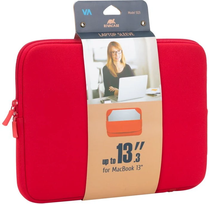 RivaCase 5123 Antishock Laptop Sleeve für Macbook 13", rot