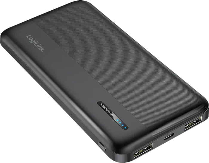 LogiLink Powerbank 10000mAh 2x USB-A 1x USB-C schwarz