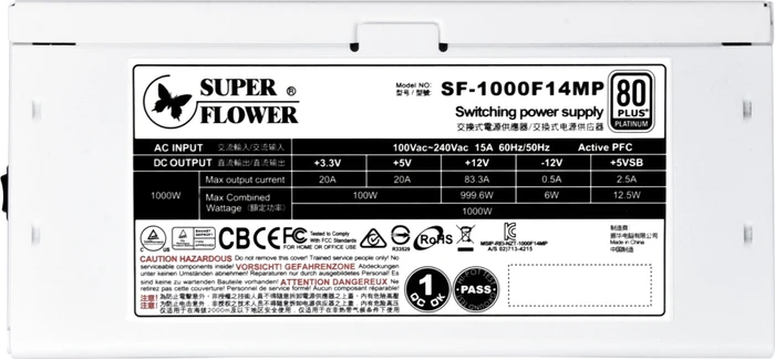 Super Flower Leadex Platinum Special Edition weiß 1000W, ATX 2.3