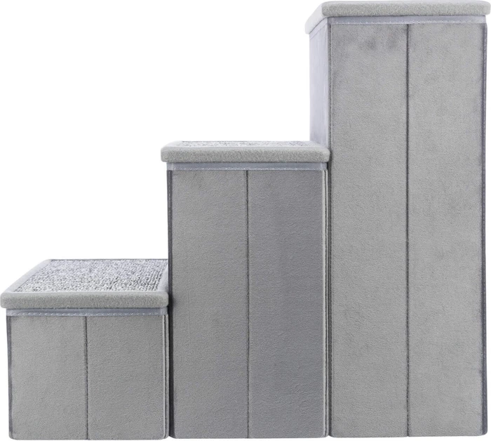 Trixie Treppe, Samt, zusammenklappbar, grau
