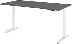 Hammerbacher Ergonomic Aktiv XBHM12 elektrisch höhenverstellbarer Sitz-Steh-Schreibtisch 200x100cm graphit/weiß