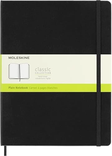Moleskine Klassik Notizbuch, 190x250mm, glatt, fester Einband X-Large, schwarz, 192 Blatt