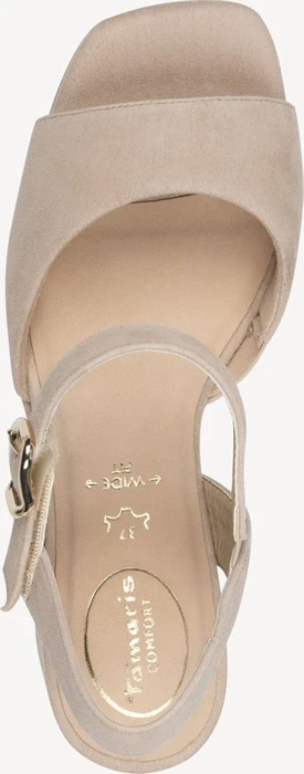 Tamaris Ledersandalette Wide Fit beige (Damen)
