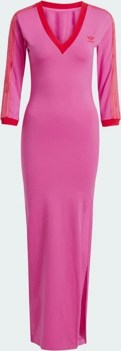 adidas Adicolor Classics 3-Streifen Maxi Kleid semi lucid fuchsia/better scarlet (Damen)