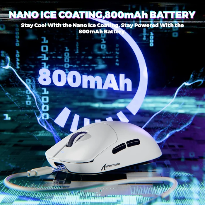 Attack Shark X8 Ultimate 8KHz Tri-mode Wireless Gaming Mouse, weiß, USB/Bluetooth