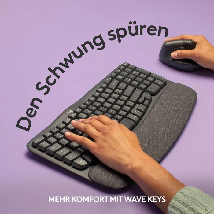 Logitech Wave Keys, Grafit, Logi Bolt, USB/Bluetooth, DE