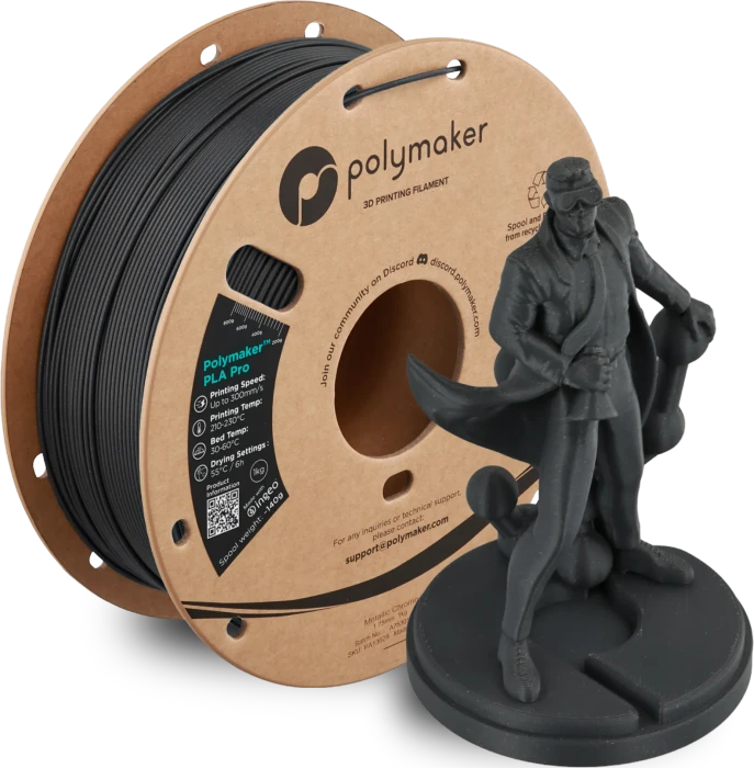 Polymaker PLA, Grau / Silber, Spule, 1.75mm, 1.00kg
