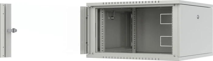 Lanview 19" Wandgehäuse 7HE, Flatpack, Glastür, IP20, RAL 7035, 450mm tief