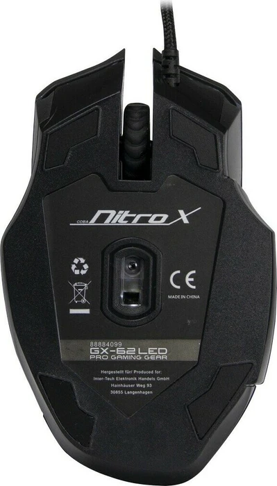 Inter-Tech Nitrox GX-62 LED Gaming Maus schwarz, USB