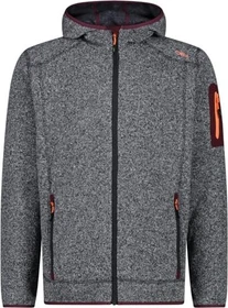 CMP Melange Knit Tech Hooded Heavy Fleece Jacke antracite/burgundy (Herren)