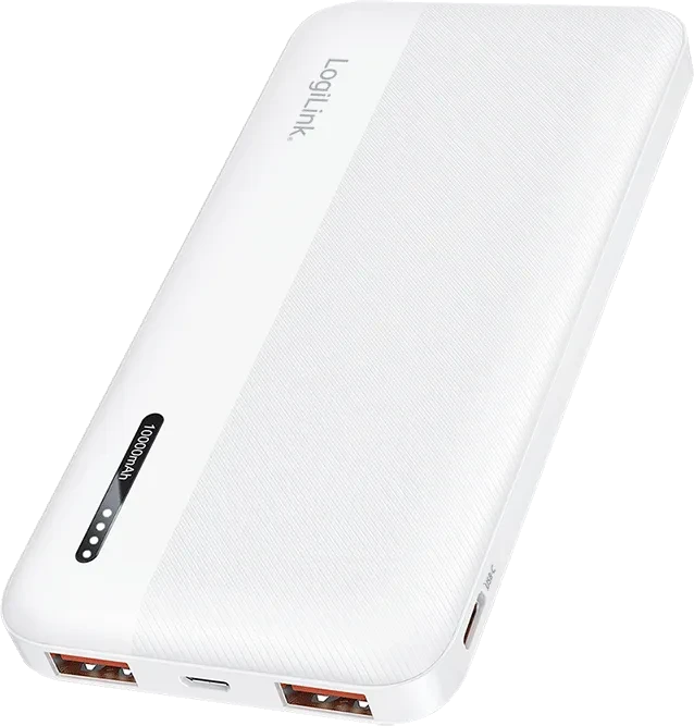 LogiLink Powerbank 10000mAh PD 20W 2x USB-A + USB-C weiß