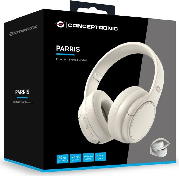 Conceptronic PARRIS03C Bluetooth-Stereo-Headset weiß