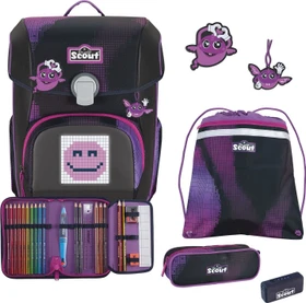 Scout Scout Neo Exklusiv Movie Star Pink Pixel Schultaschen-Set, 5-tlg.