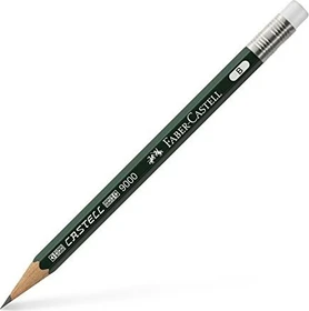 Faber-Castell Castell 9000 Perfect mit Radierer Bleistift B graphit, grün